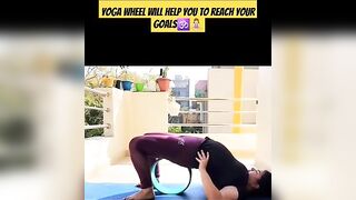 Stretching with Yoga Wheel...#shortsfeed #yoga #shorts #yogawheel #yogastretching #yogapractice