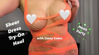 Neon Party Sheer Dress Try-On Haul with Casey Cakes!