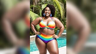 PLUS SIZE MODELS | BEAUTIFUL RAINBOW BIKINIS | GLAMOROUS CURVY MODELS | BEAUTIFUL FASHION SWIMSUITS