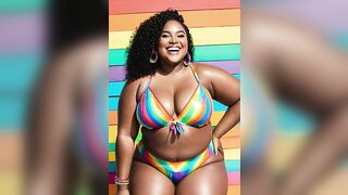 PLUS SIZE MODELS | BEAUTIFUL RAINBOW BIKINIS | GLAMOROUS CURVY MODELS | BEAUTIFUL FASHION SWIMSUITS