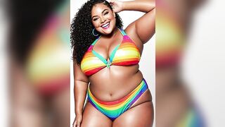 PLUS SIZE MODELS | BEAUTIFUL RAINBOW BIKINIS | GLAMOROUS CURVY MODELS | BEAUTIFUL FASHION SWIMSUITS