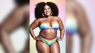 PLUS SIZE MODELS | BEAUTIFUL RAINBOW BIKINIS | GLAMOROUS CURVY MODELS | BEAUTIFUL FASHION SWIMSUITS