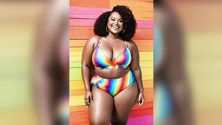 PLUS SIZE MODELS | BEAUTIFUL RAINBOW BIKINIS | GLAMOROUS CURVY MODELS | BEAUTIFUL FASHION SWIMSUITS