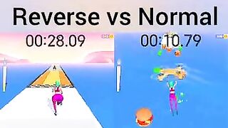 Twerk Race 3D — Fun Run Game! || Reverse Gameplay vs Normal Gameplay || Shorts