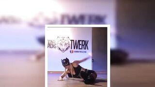 Arsenal star's twerk queen Wag wears black leather cat mask for raunchy demo