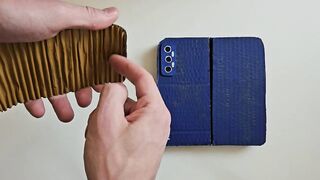 Flexible iPhone 16 vs Honor Magic Z Flip 7 incoming call cardboard