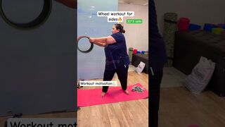 Wheel workout for side belly????????#shorts #viral #trending #shortvideo #weightloss #fitness #yoga #yt