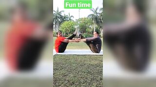 fun time #power yoga pose #flexible body #shorts video viral#garden