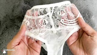 Sexy Women Lingerie OOTD Sheer Lace White Bridal Panty! My Sexy Lingerie Collection!