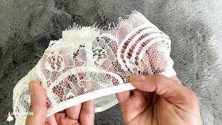 Sexy Women Lingerie OOTD Sheer Lace White Bridal Panty! My Sexy Lingerie Collection!