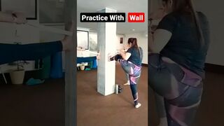 Practice With Wall! #yoga #ytshorts #yt #trendingshorts #hamstrings #stretching