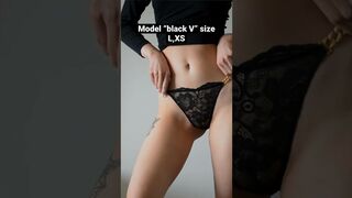 lace underwear “black V” #shorts #lingerie #yoga #shop #stretching