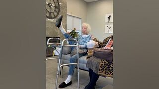 Most flexible 93 year old!! #funny #family #comedy #women #grandma #siblings #hilarious #funnyvideo