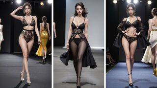 Black Lingerie Fashion Show Lookbook | AI Girl Art Lookbook