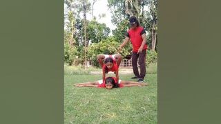 TONIK BYAMAGHAR GROUP ACRO yoga #trending #yoga #viral #youtubeshorts #handbalance #video #india