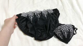 Black silk lingerie || premium lingerie set || #silk Bra pantie set || unique product ||#brapantyset