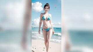 AI Art Lookbook 4K | Glittering Bikini 2 | Swimwear Fashion Show | AI Beauty Girl | AI 룩북 실사 그림