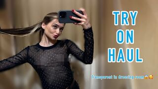 Try on Haul in dressing room | transparent amazing outfits (2024)