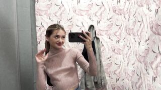 Try on Haul in dressing room | transparent amazing outfits (2024)