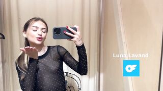 Try on Haul in dressing room | transparent amazing outfits (2024)