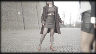 GLAMOUR TRY ON HAUL LOOKBOOK 2024: Pantyhose, Stockings, Tights, High Heels, Short Mini Skirt (4K)