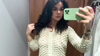 4k TRANSPARENT Clothes TRY ON HAUL in DRESSING ROOM | See through white tops | w/ Jade Agnello