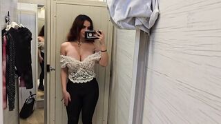 [Hot beauty | 4K Full HD] See Through Clothes Try on Haul at Mall No Bra