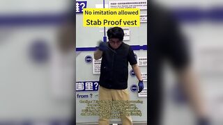 Real-Life Flexible Stab-Proof Jacket Test #stabproofvest #bodyarmor #stabproof #fyp #ootd