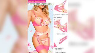 REVIEW: Kaei&Shi Neon Pink Lingerie Set. ESSENTIAL details.