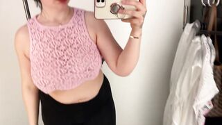 [4k] Transparent Crop Top See-Through Try On Haul | missbellatrixx