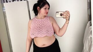 [4k] Transparent Crop Top See-Through Try On Haul | missbellatrixx