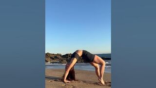 We are but waves of one ocean #waves #yoga #beach #backbend #shorts