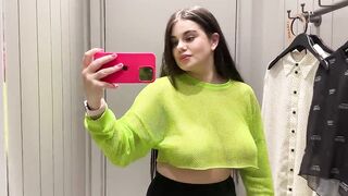 Transparent 2 Tops Try on Haul | See-Through & Braless Vibe at Mall