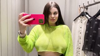 Transparent 2 Tops Try on Haul | See-Through & Braless Vibe at Mall