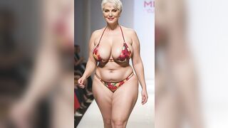 Plus size bikini fashion show model ???? ???? Natural Old Women over 50