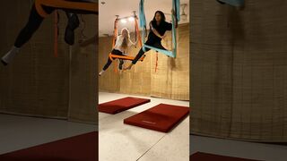 Simple aerial trick for beginners | Fly yoga class #aerialyoga #shortvideo #shortsvideo