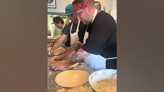 Neapolitan Pizza Dough Stretching at Bick Fire Tavern in Kaimuki, Honolulu, Hawaii. #pizza