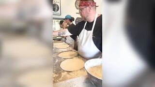 Neapolitan Pizza Dough Stretching at Bick Fire Tavern in Kaimuki, Honolulu, Hawaii. #pizza