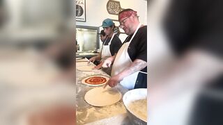 Neapolitan Pizza Dough Stretching at Bick Fire Tavern in Kaimuki, Honolulu, Hawaii. #pizza