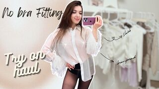 [4K] See-Through Clothes Try On Haul with Rita | Transparent White Shirts