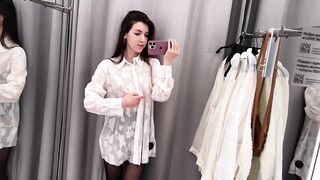 [4K] See-Through Clothes Try On Haul with Rita | Transparent White Shirts