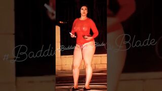 #BaddiesOfDaBlade PAWG WHOOTY LATINA IN RED LINGERIE OUTSIDE ON FIGUEROA street Walker