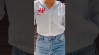 H&M try on haul | mini H&M haul shirts haul #viral #shorts