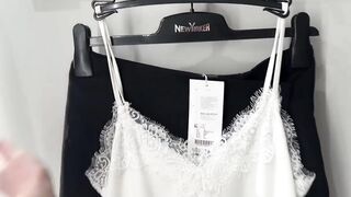 Try-on haul in the dressing room | See-through fabric