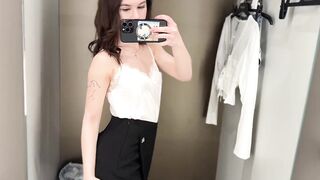 Try-on haul in the dressing room | See-through fabric