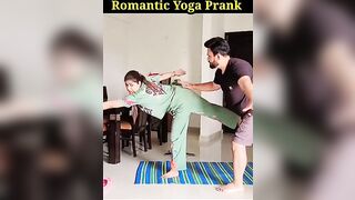 Romantic Yoga Prank #comedy #shortsfeed #shorts #prankonwife