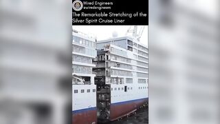 Cruise ship stretching involves cutting a vessel in half #short #ships #engineers #cruiseship