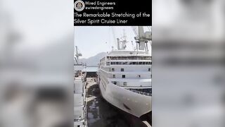 Cruise ship stretching involves cutting a vessel in half #short #ships #engineers #cruiseship