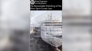 Cruise ship stretching involves cutting a vessel in half #short #ships #engineers #cruiseship