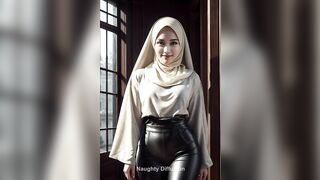 [4K] Middle Eastern AI Art Fashion Showcase: Indian Model in Hijab Yoga Leggings | Naughty Diffusion